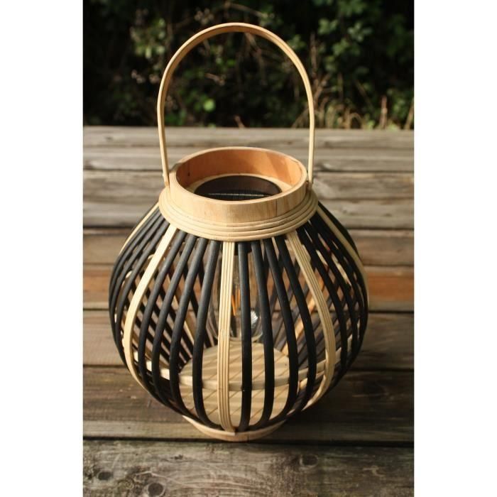 Lámpara solar de bambú - Olivie - Negro 4 Lámpara solar de bambú - Olivie - Negro 4