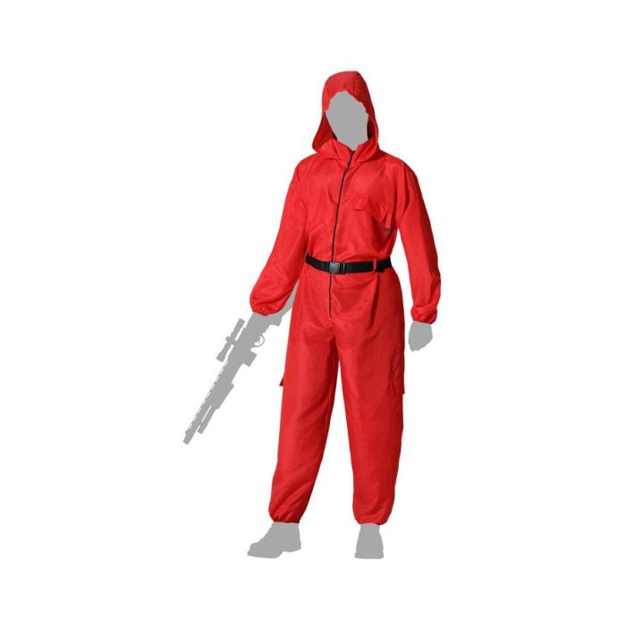 Disfraz Ladron Rojo Adulto Mono Con Capcuha XL 4