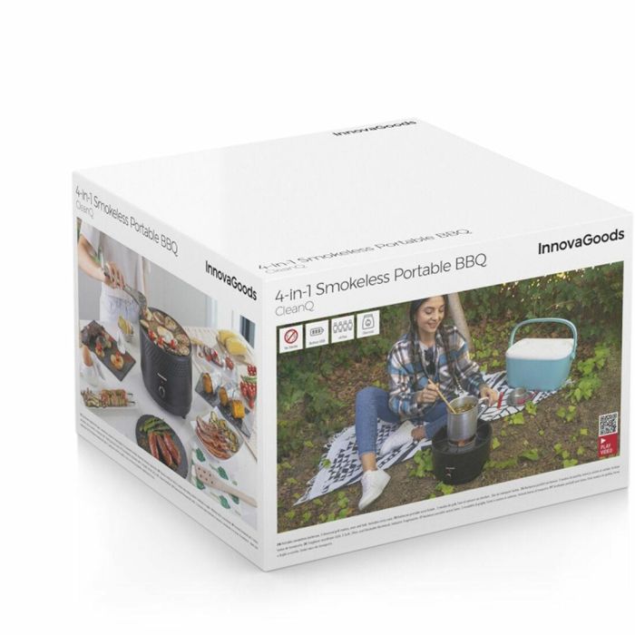 Barbacoa de Carbón sin Humo Portátil CleanQ InnovaGoods 1 Barbacoa de Carbón sin Humo Portátil CleanQ InnovaGoods 1