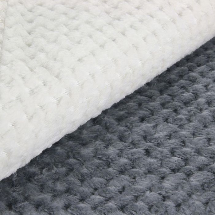 Home Deco Factory Manta Gris XXL 150x200 cm Punto de Nido de Abeja 3