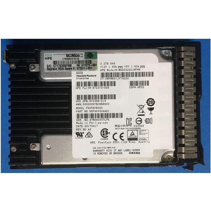 Hewlett Packard Enterprise SSD 3.2TB 12G SAS SFF MU SC - Sustitución de Disco de Calificación
