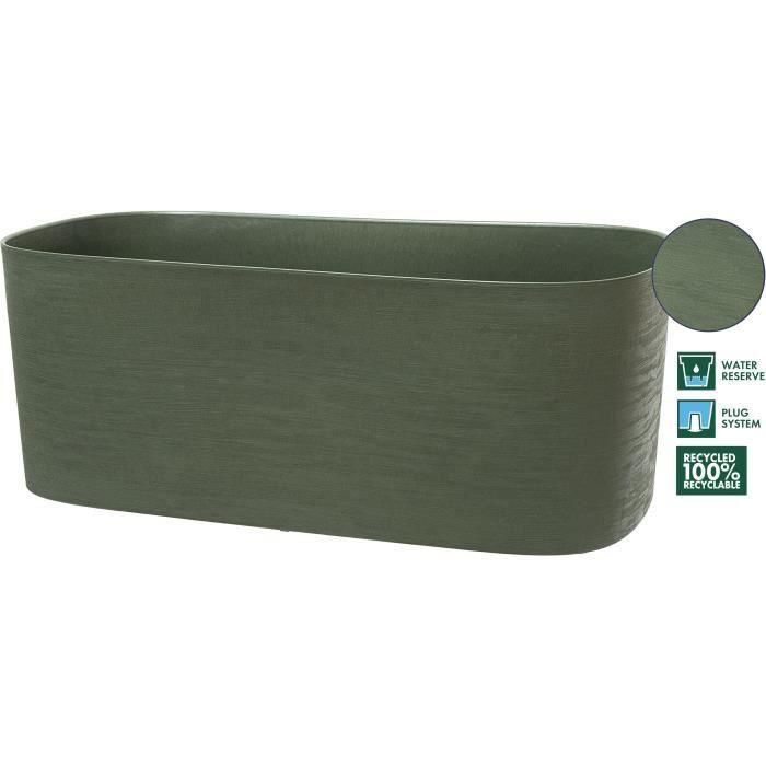 Jardinera XL con reserva de agua - GARDEN ID Respect - Verdigris 80 x 38 cm - 100% residuos domésticos - 100% reciclable 1