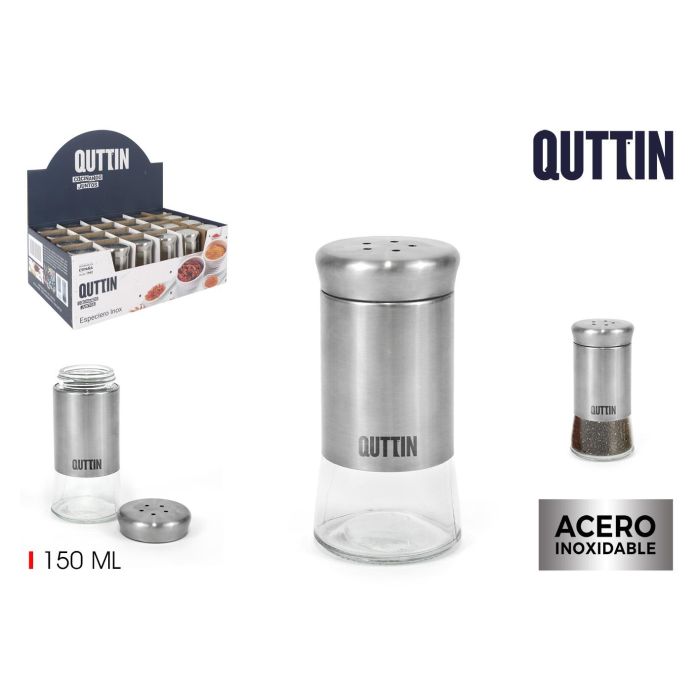 Especiero de acero inoxidable Quttin 150 ml (24 Unidades) Especiero de acero inoxidable Quttin 150 ml (24 Unidades)