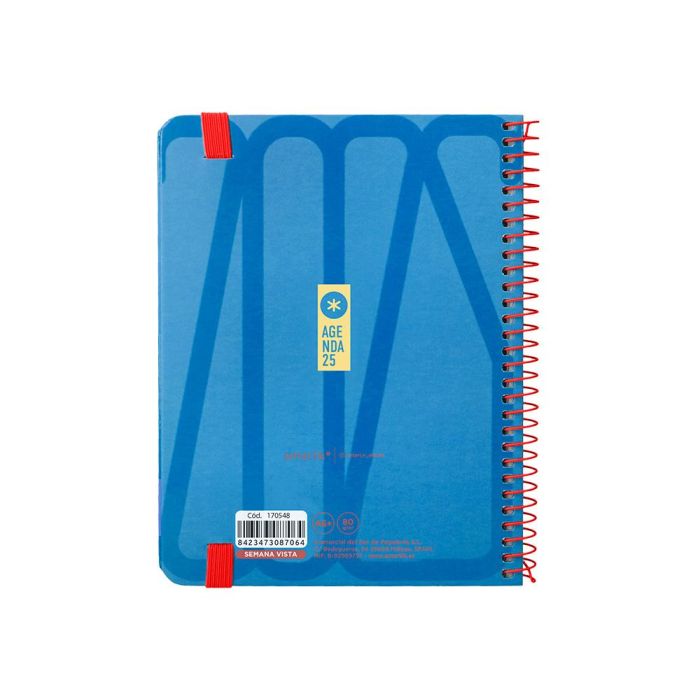 Agenda Espiral Antartik Bold A6 2025 Semana Vista Color Azul Papel 80 gr 2