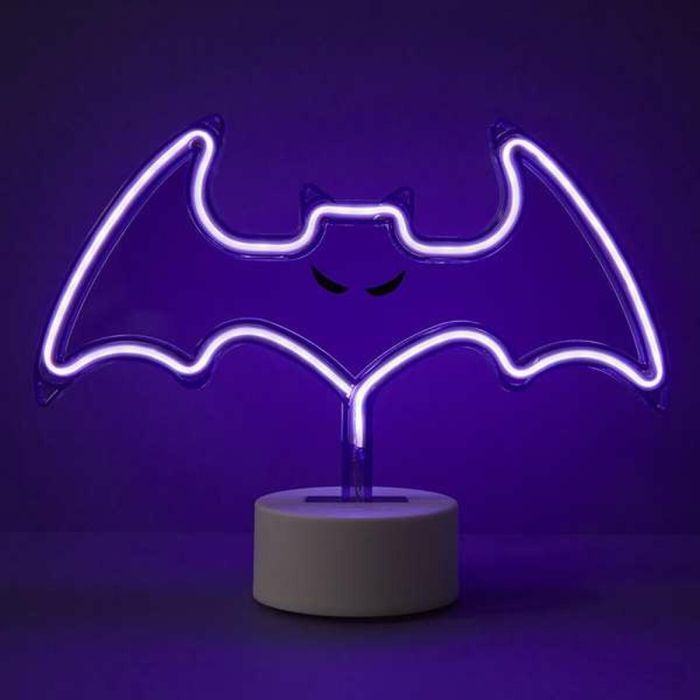 Murciélago con soporte y luz neon 13x28 cm 1 Murciélago con soporte y luz neon 13x28 cm 1