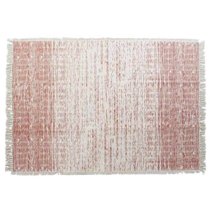 DKD Home Decor Alfombra Urban Colección Textil Blue Naranja Beige 230x160 cm Poliéster 900 gsm con Flecos