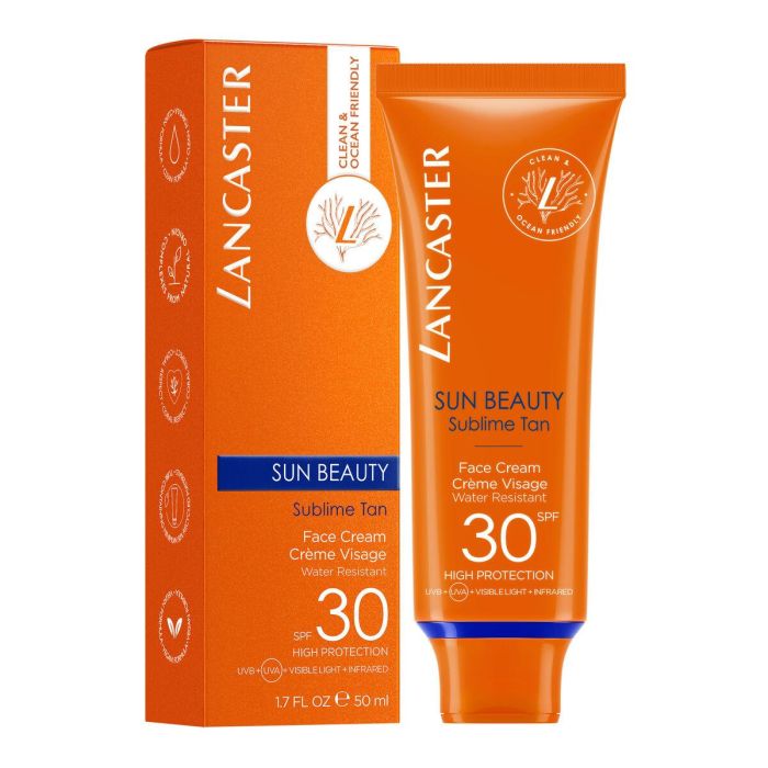 Lancaster Sun Beauty Crema Facial Protector Solar SPF30 50ml - Alta Protección Espectro Solar - Hidratante y No Grasa para Todo Tipo de Pieles. Ocean Respect
