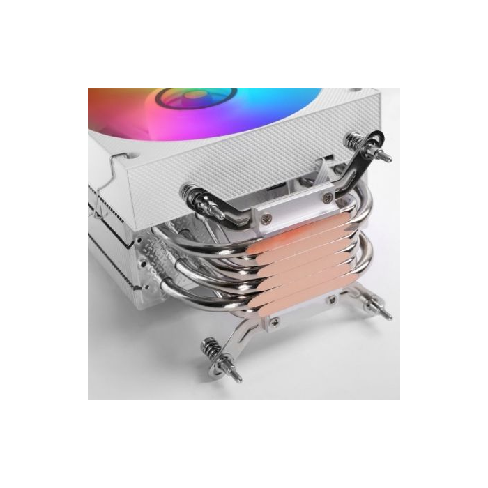 Mars Gaming MCPU-LCD Disipador CPU con Pantalla LCD, 6 Heatpipes HCT, Ventilador ARGB 120mm PWM, Compatible Intel/AMD, TDP 300W, Blanco 4