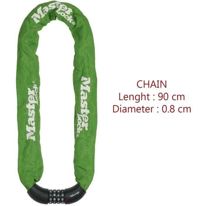 Cadena de candado para bicicletas MASTER LOCK: ideal para bicicletas, bicicletas eléctricas, bicicletas de montaña y otros 2 Cadena de candado para bicicletas MASTER LOCK: ideal para bicicletas, bicicletas eléctricas, bicicletas de montaña y otros 2