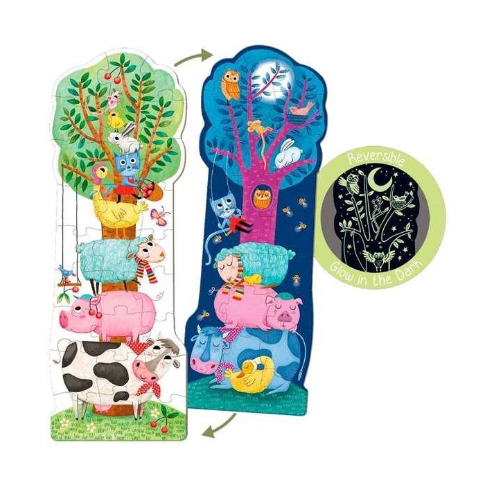 Goula Puzzle XXL Reversible Brilla en la Oscuridad 27 Piezas Gigantes Cartón Edad Recomendada 3 Años 6