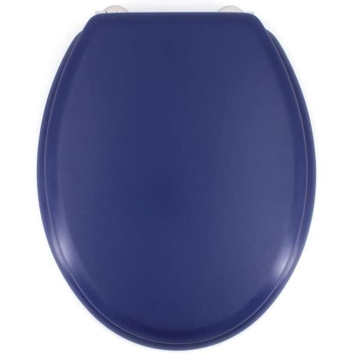 GELCO DESIGN Asiento de inodoro Dolce - Bisagras de acero inoxidable - Madera moldeada - Azul marino 1 GELCO DESIGN Asiento de inodoro Dolce - Bisagras de acero inoxidable - Madera moldeada - Azul marino 1