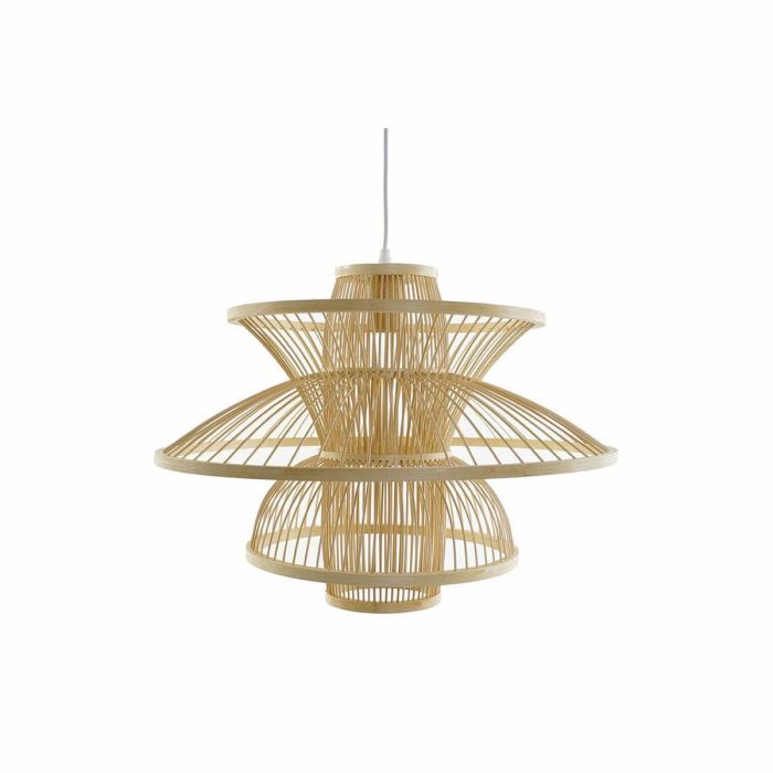 DKD Home Decor Lámpara de Techo Colgante Estilo Balinés de Bambú Natural 50x50x37 cm para Bombilla E27 de 50W Máx. 0 DKD Home Decor Lámpara de Techo Colgante Estilo Balinés de Bambú Natural 50x50x37 cm para Bombilla E27 de 50W Máx. 0