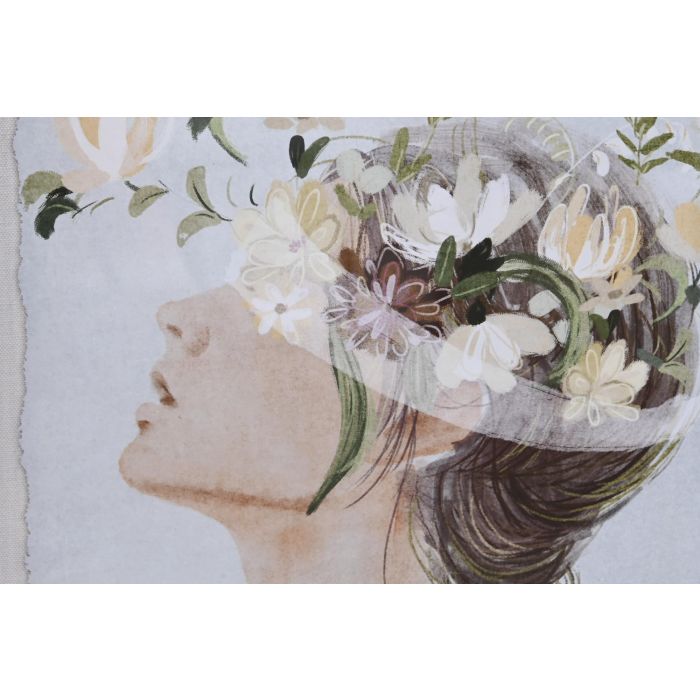 DKD Home Decor Cuadro Romantico Blanco Cristal y Abedul 70 x 55 x 2.5 cm (2 Unidades) 2