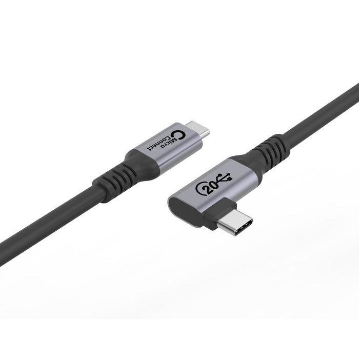 MicroConnect USB-C cable 0.5m, 100W, 20Gbps, USB 3.2 Gen 2x2, Angled 2 MicroConnect USB-C cable 0.5m, 100W, 20Gbps, USB 3.2 Gen 2x2, Angled 2