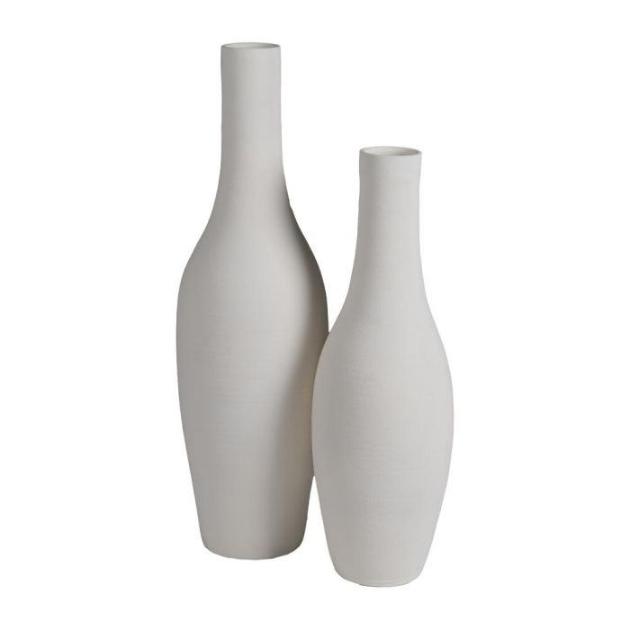 Jarrón Blanco Barro Decoración 27 X 27 X 100 cm