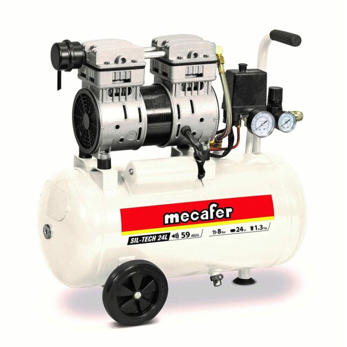 Mecafer Compresor Silencioso 24L 1HP 8 Bar 1 Mecafer Compresor Silencioso 24L 1HP 8 Bar 1