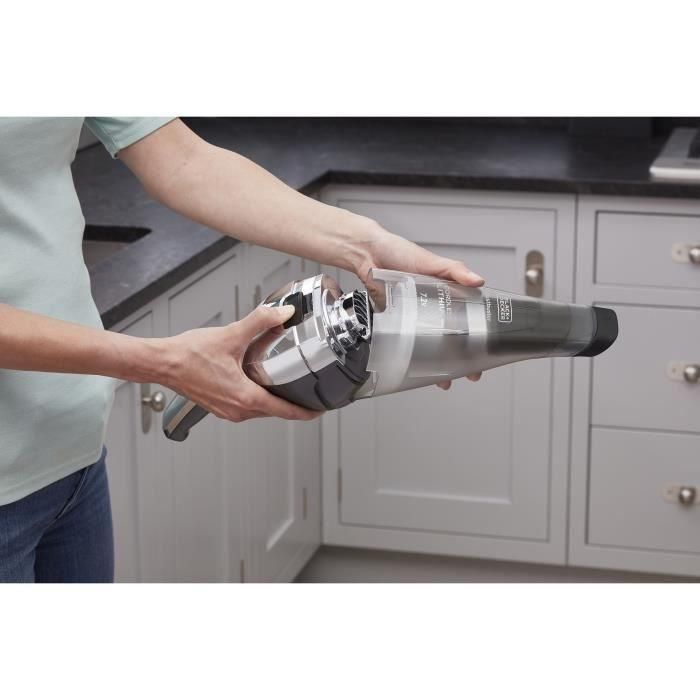 Black + Decker NVC220WC-QW Aspirador de Mano Dustbuster Lithium 7,2V | EasyGrip | 385 ml | Filtro Doble | Cromo y Titanio 4 Black + Decker NVC220WC-QW Aspirador de Mano Dustbuster Lithium 7,2V | EasyGrip | 385 ml | Filtro Doble | Cromo y Titanio 4