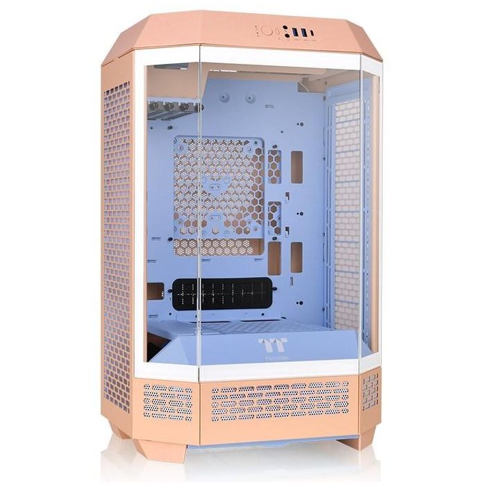 Thermaltake Tower 300 Peach Fuzz Micro Torre para PC Color Durazno, Soporte Ventiladores 120/140mm y Discos Duros 2.5/3.5 Pulgadas 2