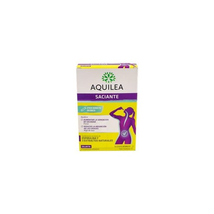 Aquilea SACIANTE Sticks Bebibles para Control de Peso y Reducción de Absorción de Grasas Sabor Frambuesa 15 Unidades Vegano Sin Gluten