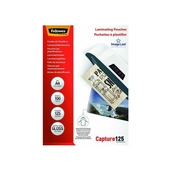 FELLOWES Fundas para Plastificar 5307407/ A4/ 125 Micras/ 100 unidades