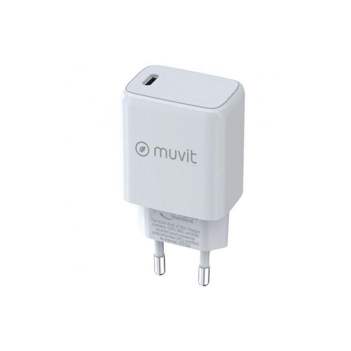 Cargador de Pared Muvit MCACC0012 20 W Blanco Negro 0 Cargador de Pared Muvit MCACC0012 20 W Blanco Negro 0