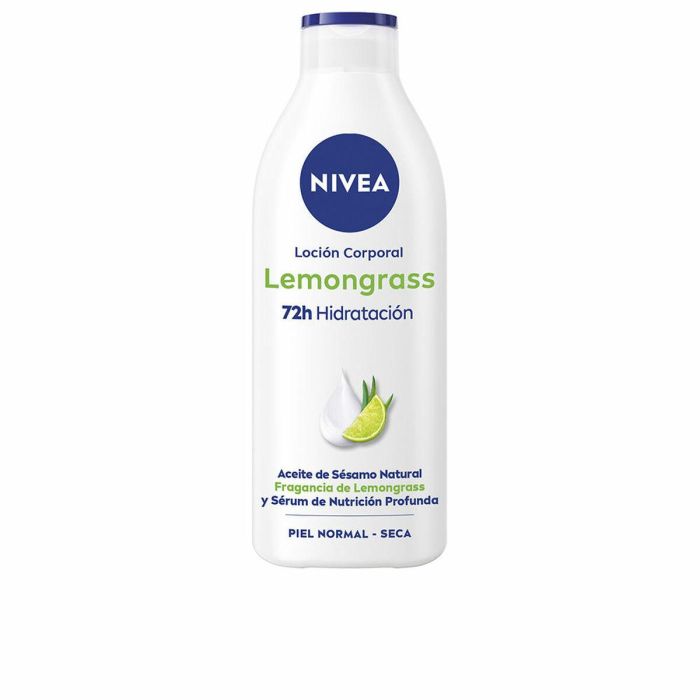 NIVEA Loción Corporal Lemongrass con Aceite de Sésamo 400 ml – 72h Hidratación Rápida Absorción