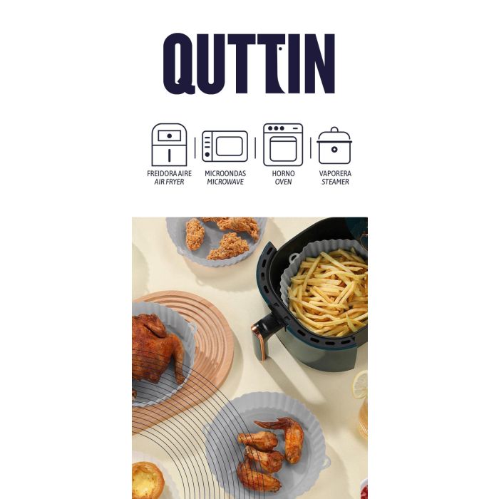 Quttin Base de Silicona para Air Fryer Roja, 22 x 22 x 5 cm (24 Unidades) 5