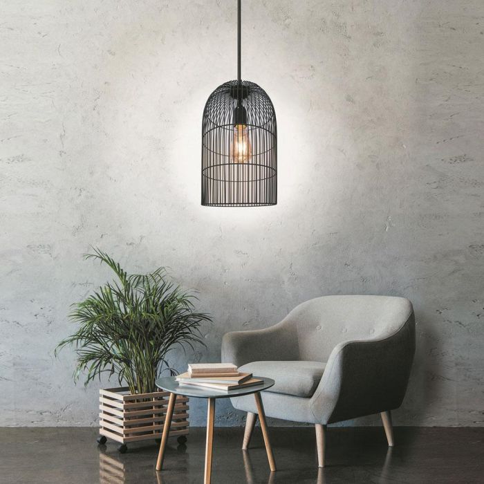 Lámpara Colgante Jaula Negra Home Deco Light 2