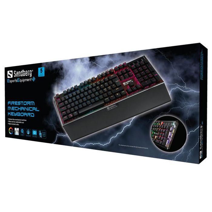 Sandberg FireStorm Mech Keyboard BE Teclado Mecánico Gaming con Retroiluminación RGB Completa para Jugadores 1 Sandberg FireStorm Mech Keyboard BE Teclado Mecánico Gaming con Retroiluminación RGB Completa para Jugadores 1