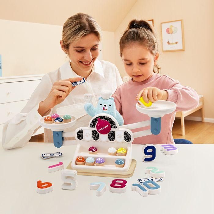 Yummy Balance Bear - TOP BRIGHT - Cupcakes - Bandejas de equilibrio - Balanza - Números - Contando 3