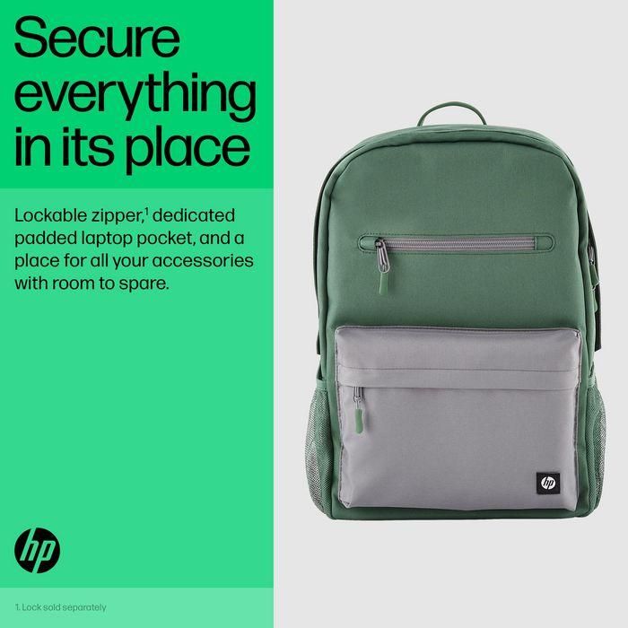 HP Mochila Campus Verde, Extra Segura con Cremallera Bloqueable y Bolsillo Acolchado para Portátil, Materiales Resistentes a la Lluvia 4 HP Mochila Campus Verde, Extra Segura con Cremallera Bloqueable y Bolsillo Acolchado para Portátil, Materiales Resistentes a la Lluvia 4