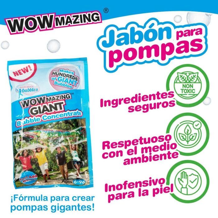 Líquido para pompas de jabón WOWmazing 7,5 x 13,5 x 2 cm (20 Unidades) 5