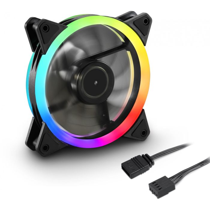 Sharkoon SHARK Blades PWM RGB Fan 120mm Ventilador de PC Negro, 400-1400 RPM, Iluminación Multi LED 0 Sharkoon SHARK Blades PWM RGB Fan 120mm Ventilador de PC Negro, 400-1400 RPM, Iluminación Multi LED 0