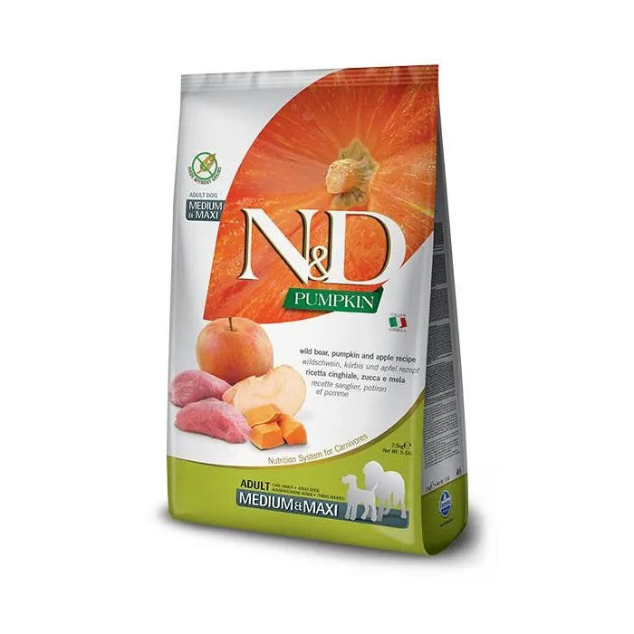 Farmina N&D Dog Pumpkin Medium Maxi Jabalí - Alimento para perros adultos, 12 kg Farmina N&D Dog Pumpkin Medium Maxi Jabalí - Alimento para perros adultos, 12 kg