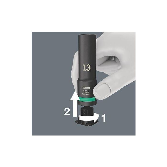 Wera 05004841001 8790 C Impaktor Deep Set 1 Juego de llaves de impacto 11 piezas 1/2" Métrico Negro (13-27 mm) 6