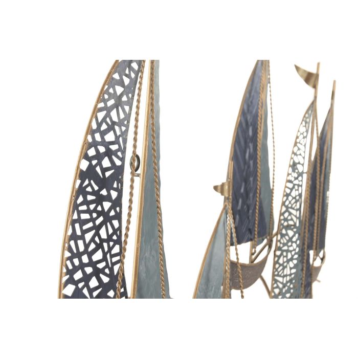 Decoracion Pared Atlantico DKD Home Decor Azul Turquesa 6 x 53 x 91 cm (2 Unidades) 1