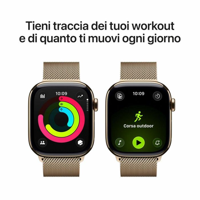 Apple Watch S11 GPS + Cellular Smartwatch de Titanio Dorado con Correa Milanese Loop y Pantalla Retina LTPO3 OLED 4 Apple Watch S11 GPS + Cellular Smartwatch de Titanio Dorado con Correa Milanese Loop y Pantalla Retina LTPO3 OLED 4