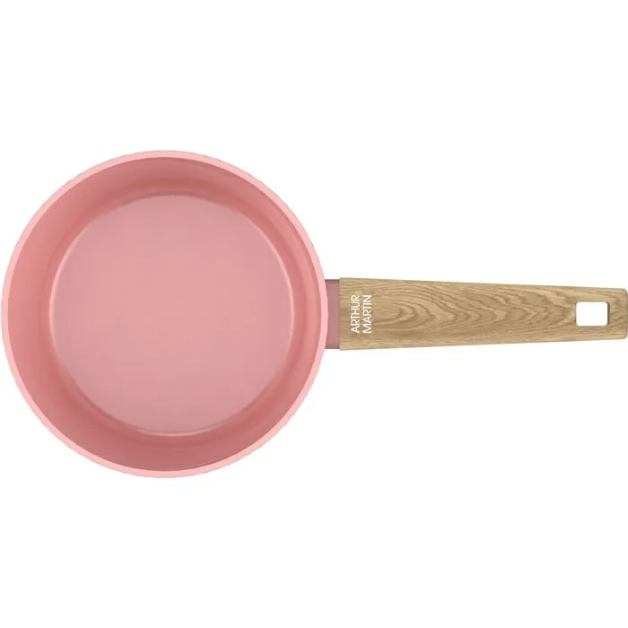 Arthur Martin Juego 3 Cacerolas AM0702 Rosa Revestimiento Cerámico Aptas Inducción Ø 16-18-20 cm 3
