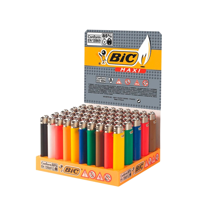 Bic Encendedor Maxi j26 Colores Surtidos Expositor 50 Unidades 1