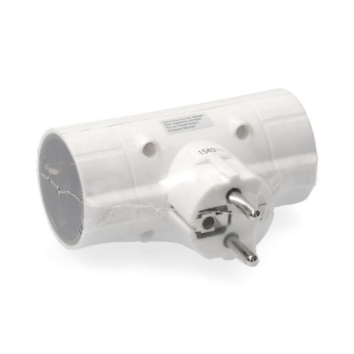 Edm Clavija Doble Económica T/TL 16A 250V 4,8mm Retractilada Blanca Termoplástico