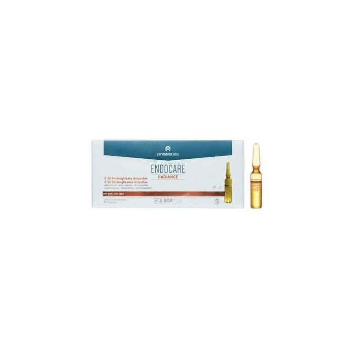 Endocare Radiance C20 Proteoglicanos oil-free Ampollas 30 x 2ml, Tratamiento Facial Hidratante y Antioxidante Piel Seca Deshidratada