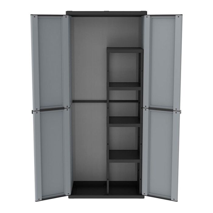 Terry Armario escobero jline368, 68x37.5x163.5 cm, gris/negro, resina 0 Terry Armario escobero jline368, 68x37.5x163.5 cm, gris/negro, resina 0