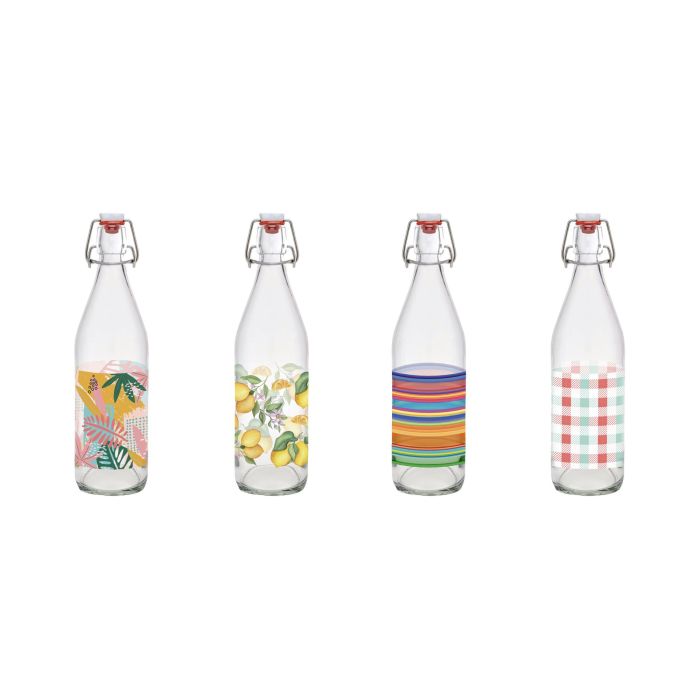 Botella de vidrio decorada Designs 1L - Inde (12 Unidades) 10 Botella de vidrio decorada Designs 1L - Inde (12 Unidades) 10