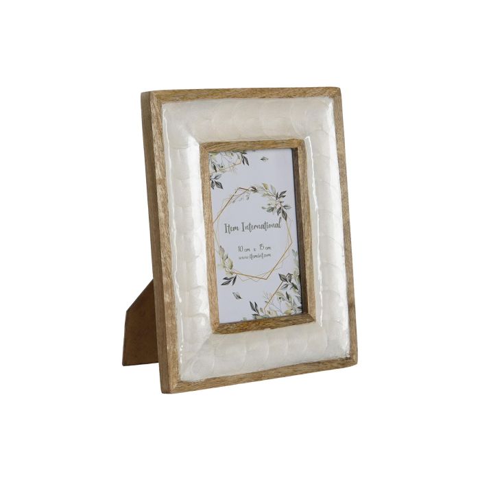 Marco Foto 10X15 Moderno DKD Home Decor Blanco Natural 2 x 24 x 19 cm