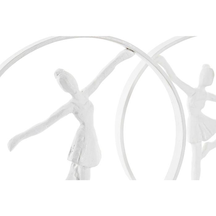 DKD Home Decor Figura Decorativa Moderna Bailarina Blanca de Aluminio y Madera de Mango 9x33x23 cm Set de 2 Unidades 1 DKD Home Decor Figura Decorativa Moderna Bailarina Blanca de Aluminio y Madera de Mango 9x33x23 cm Set de 2 Unidades 1