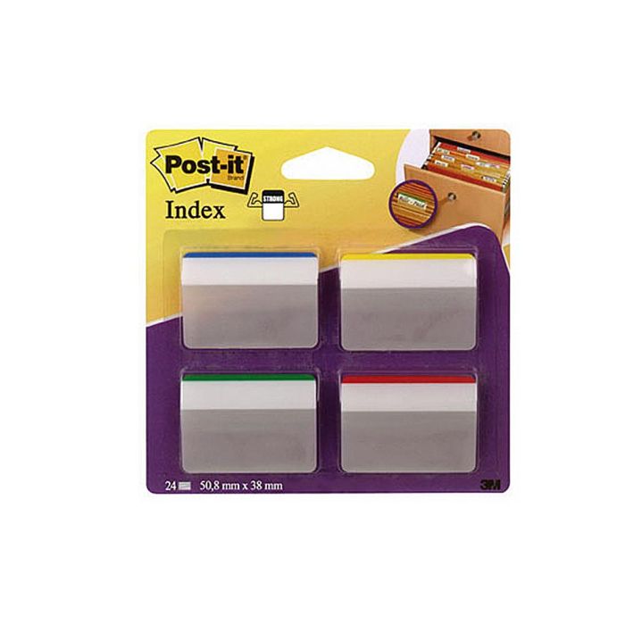 Post-It Index Rigido 51x38 mm Rojo Azul Verde Amarillo - 4 Sin Dispensador Std 4x6 1