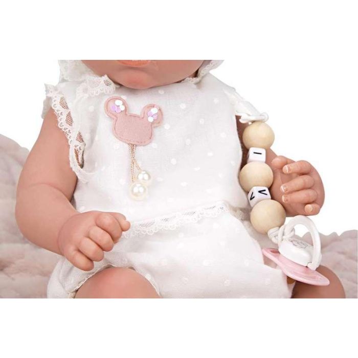 Muñecas Arias Muñeca Reborn Arias 38 cm Maitane Rosa con Manta para Niños de 3 Años, Idioma Español