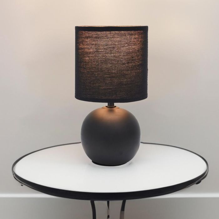 Lámpara Mesa Cerámica Negra Home Deco Factory 1 Lámpara Mesa Cerámica Negra Home Deco Factory 1