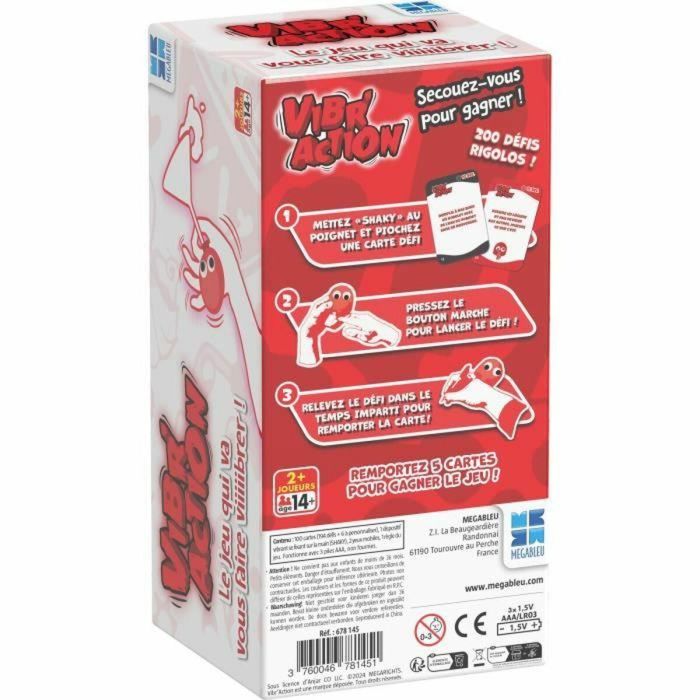 Megableu MEG3760046781451 Juego de mesa Vibr'Action - 200 desafíos vibratorios con pulsera 1
