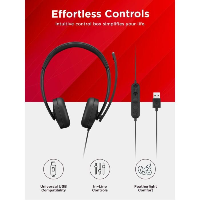 Auriculares con Micrófono Lenovo 4XD1P83425 Negro 5 Auriculares con Micrófono Lenovo 4XD1P83425 Negro 5